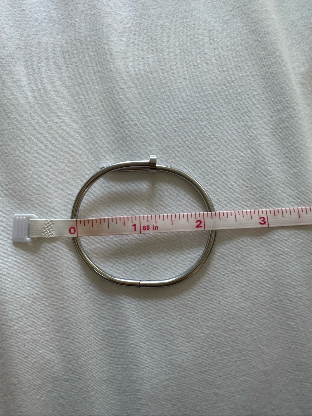 Stainless steel nail bangle. Small - Picture 4 of 4